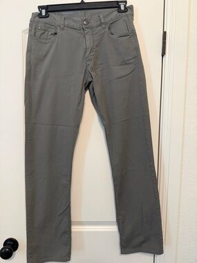 Canali Olive Gray Straight-Leg Men's Pants